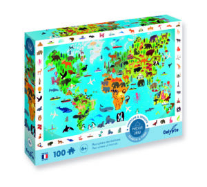Puzzle : Planisphère des animaux CALYPTO