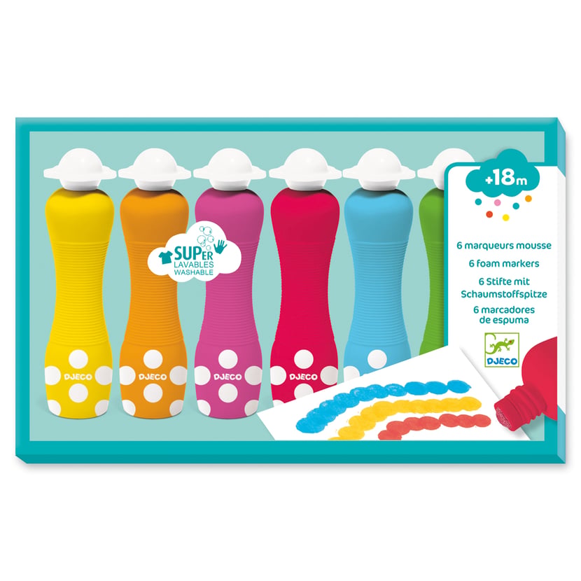 6 Marqueurs mousse DJECO