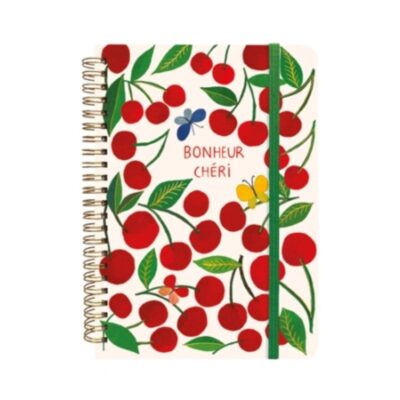 Carnet à spirales rigide A5 : Cerise