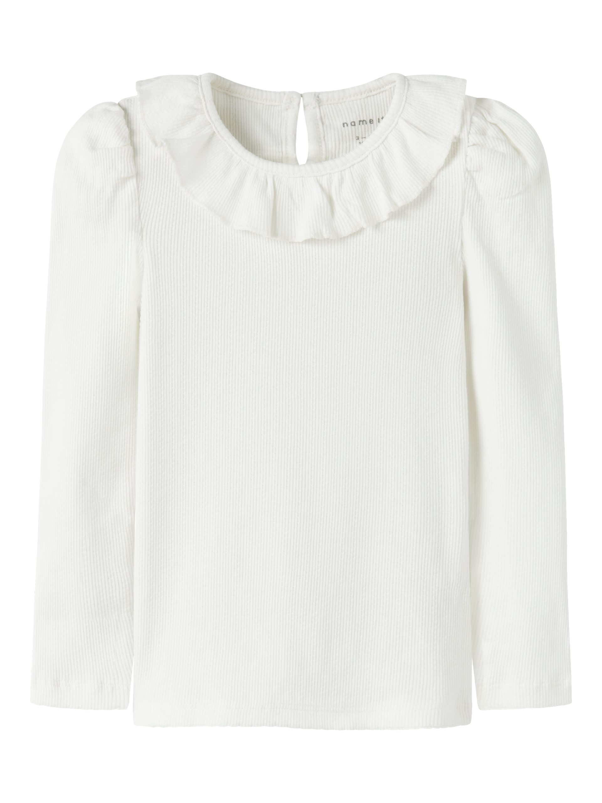 T-shirt manches longues Blanc col Claudine – Image 1