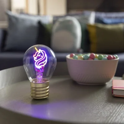 Lampe de table en forme d'ampoule Licorne LEGAMI