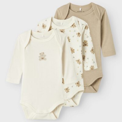Lot de 3 bodys manches longues NAME IT