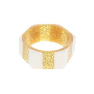 Bracelet en résine doré et écru LEPETITSOUK