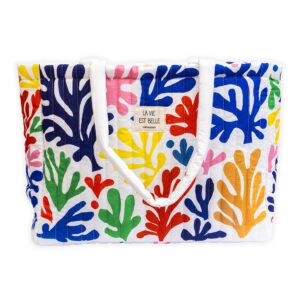 Grand cabas matelassé Algues marines CARTES D’ART