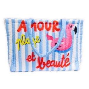 Grand cabas matelassé Plage CARTES D’ART