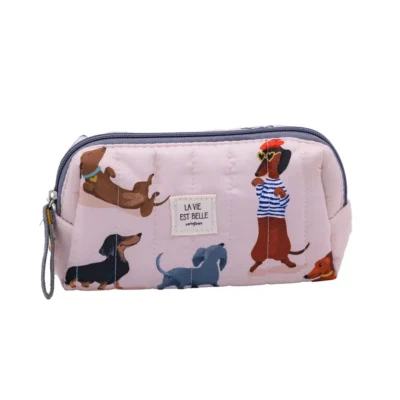 Petite trousse matelassé Teckels CARTES D’ART