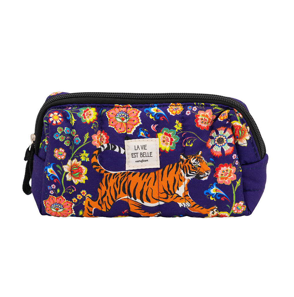 Petite trousse matelassé Tigre CARTES D’ART