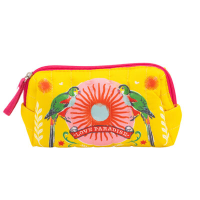 Petite trousse matelassé Perroquets CARTES D’ART