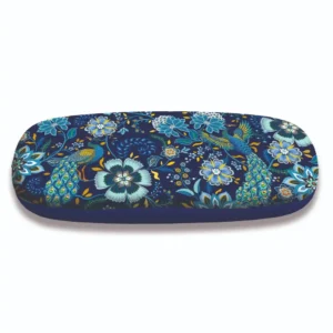 Etui à lunette Paons Bleu CARTES D’ART