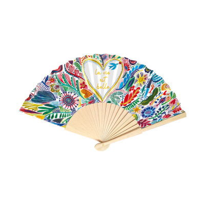 Eventail La vie est belle CARTES D’ART