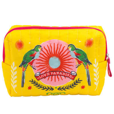 Grande trousse matelassée Perroquets CARTES D’ART