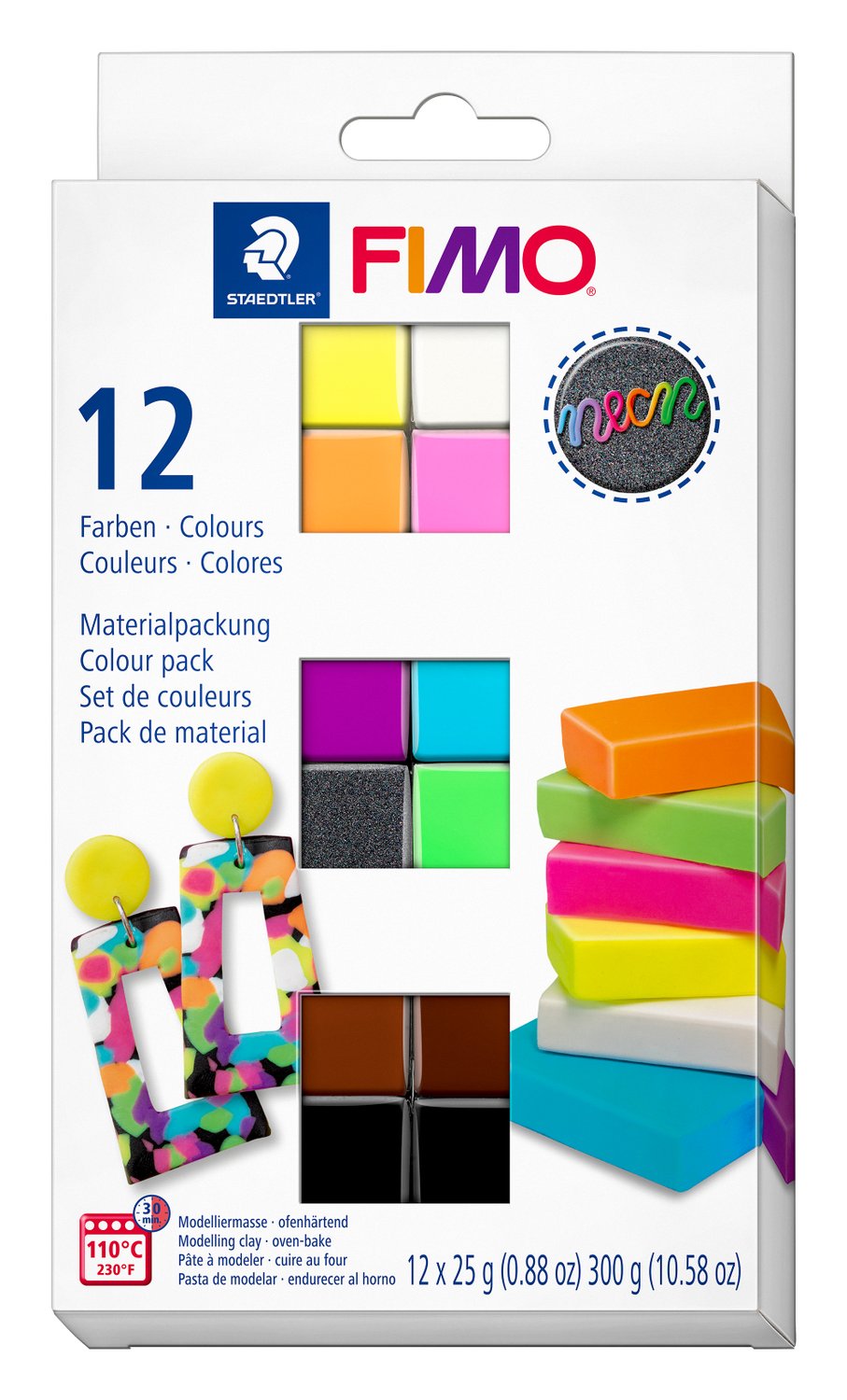 Kit 12 couleurs Néon FIMO