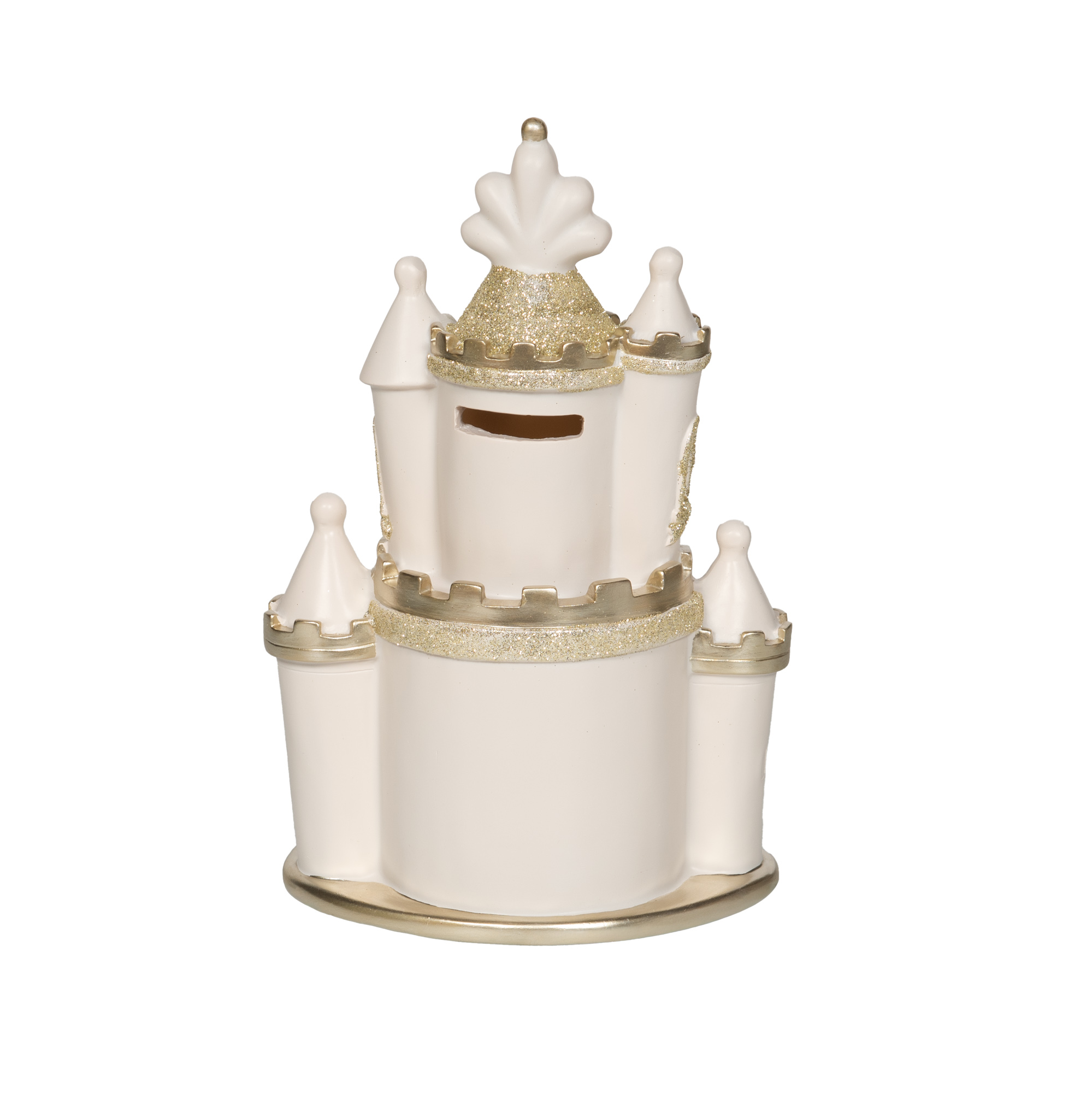 Tirelire château beige et doré – Image 2