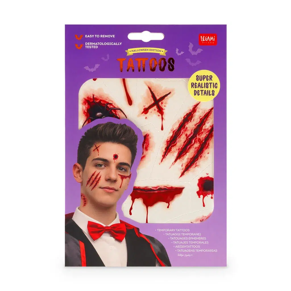 Tatouages Éphémères Visage et Corps Halloween – Image 1