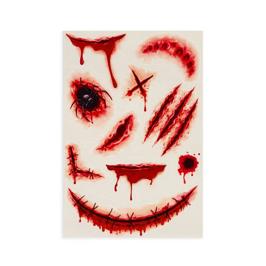 Tatouages Éphémères Visage et Corps Halloween – Image 2