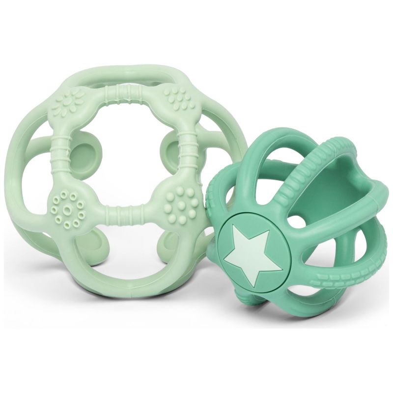 Lot de 2 balles sensorielles en silicone Vert – Image 2