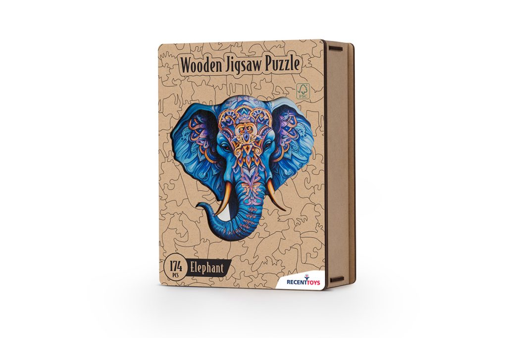 Puzzle en bois éléphant – Image 1